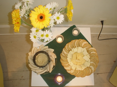 shot of small pedestal sans chess set during recent art show