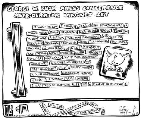 tom toles cartoon about bush poetry