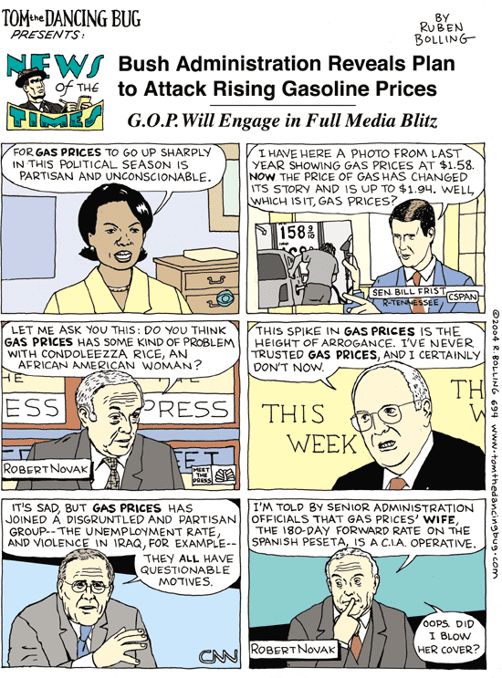 tom the dancing bug cartoon about gas prices